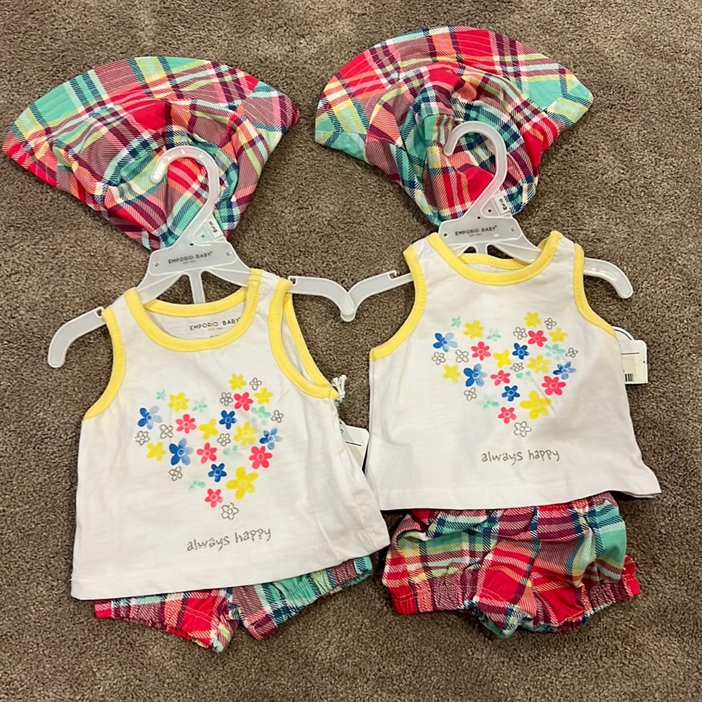Emporia baby 0-3m NWT matching twin set